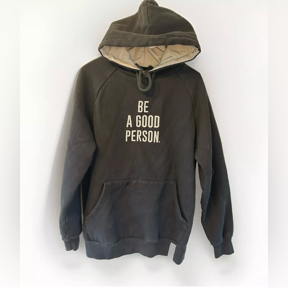 Be A Good Person Signature Hoodie - Black Reflective Hood Size Small